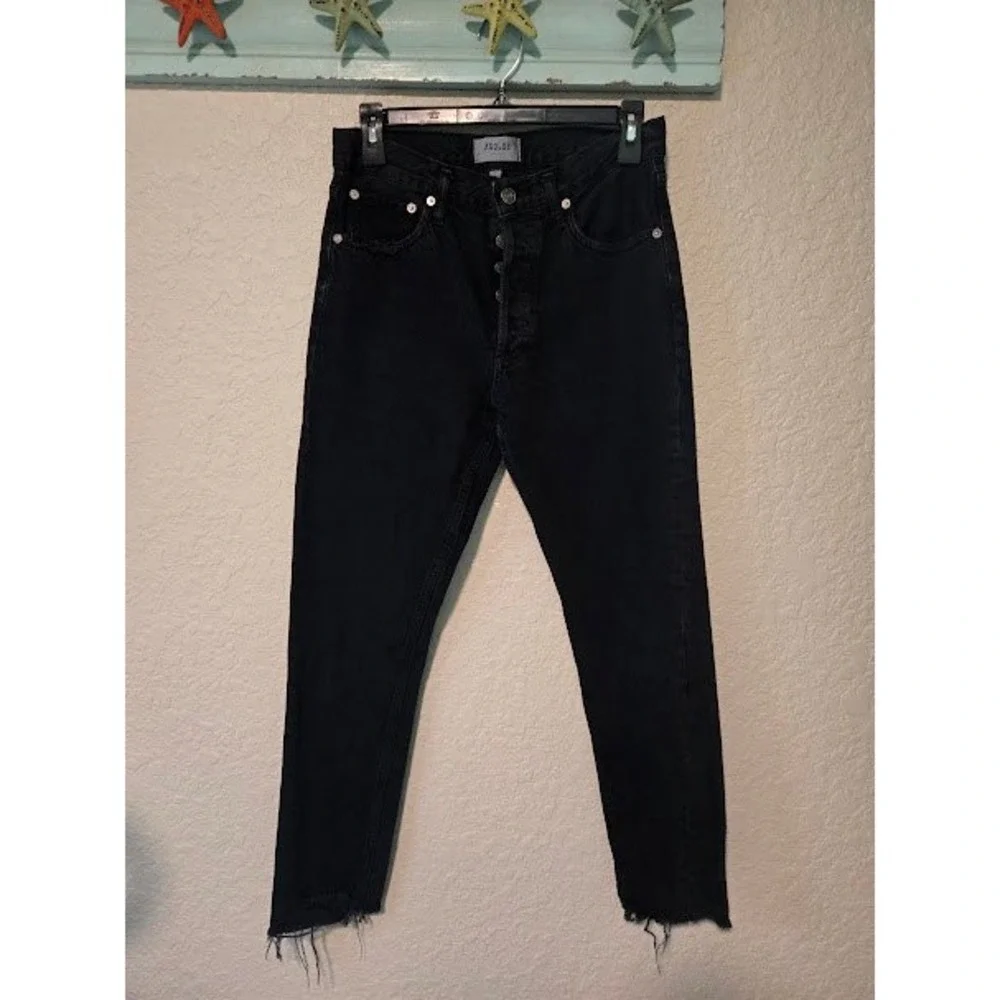 Agolde‎ Black Skinny Jeans with Raw Edge Bottom